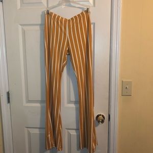 Stripped flare leg pants